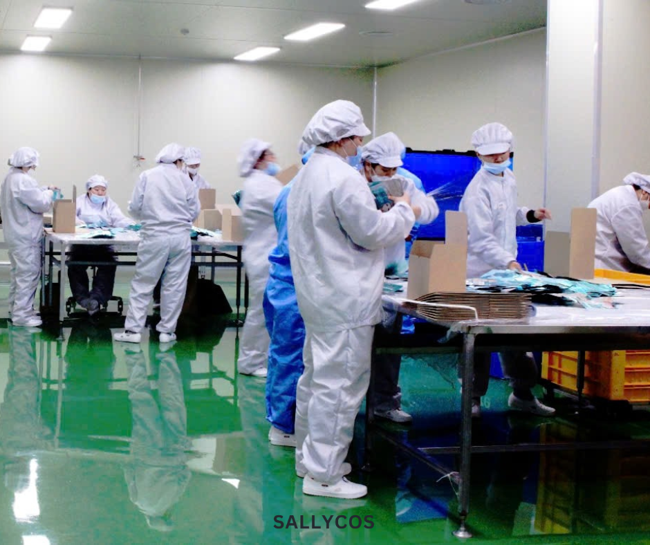 "Kho lưu trữ thành phẩm đạt tiêu chuẩn CGMP của nhà máy mỹ phẩm Hàn"