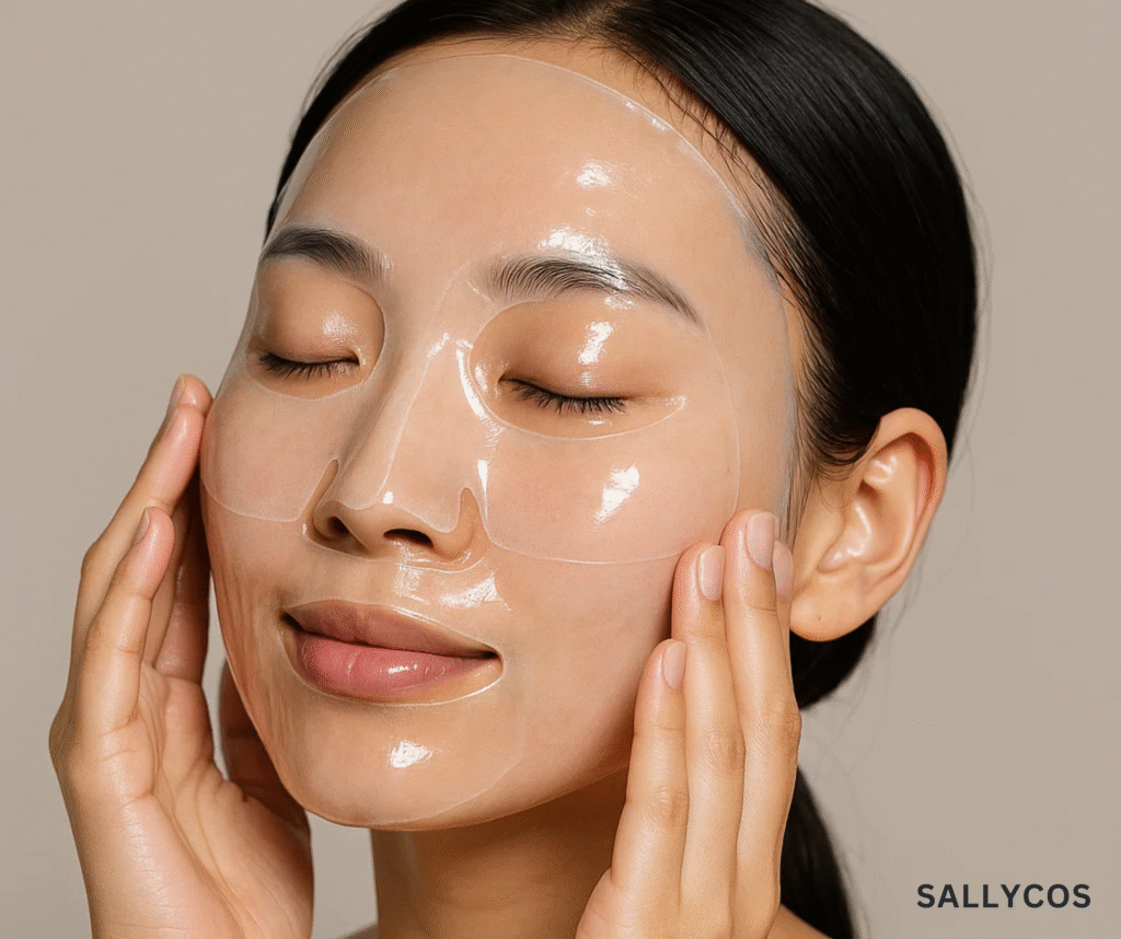 Gia công mặt nạ thạch trong suốt tại Hàn Quốc với cấu trúc hydrogel mask ôm sát khuôn mặt