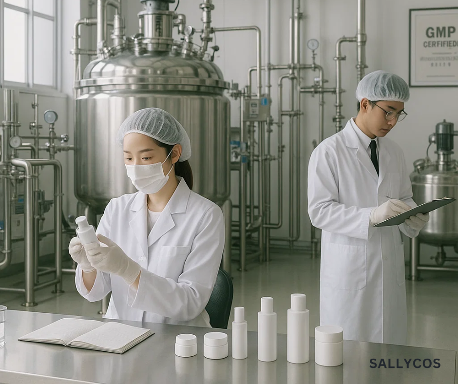 Quy trình tại xưởng gia công mỹ phẩm uy tín của SALLYCOS Hàn Quốc đạt chuẩn GMP