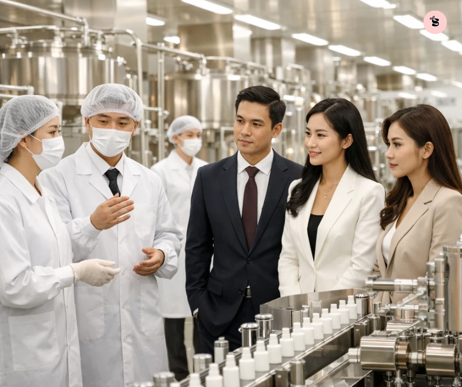 xưởng gia công mỹ phẩm độc quyền tại Hàn Quốc đạt chuẩn CGMP do SALLYCOS đại diện đặt sản xuất
